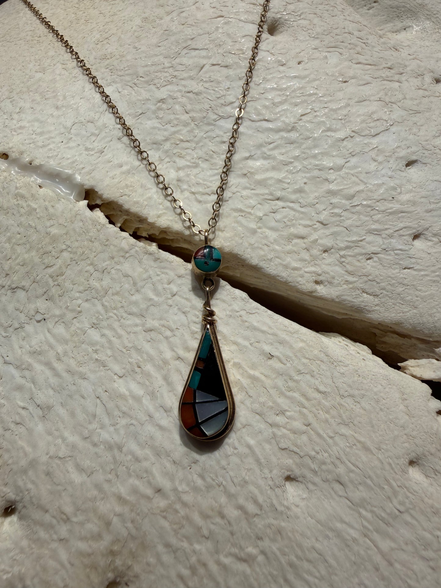 Zuni Teardrop Pendant Necklace