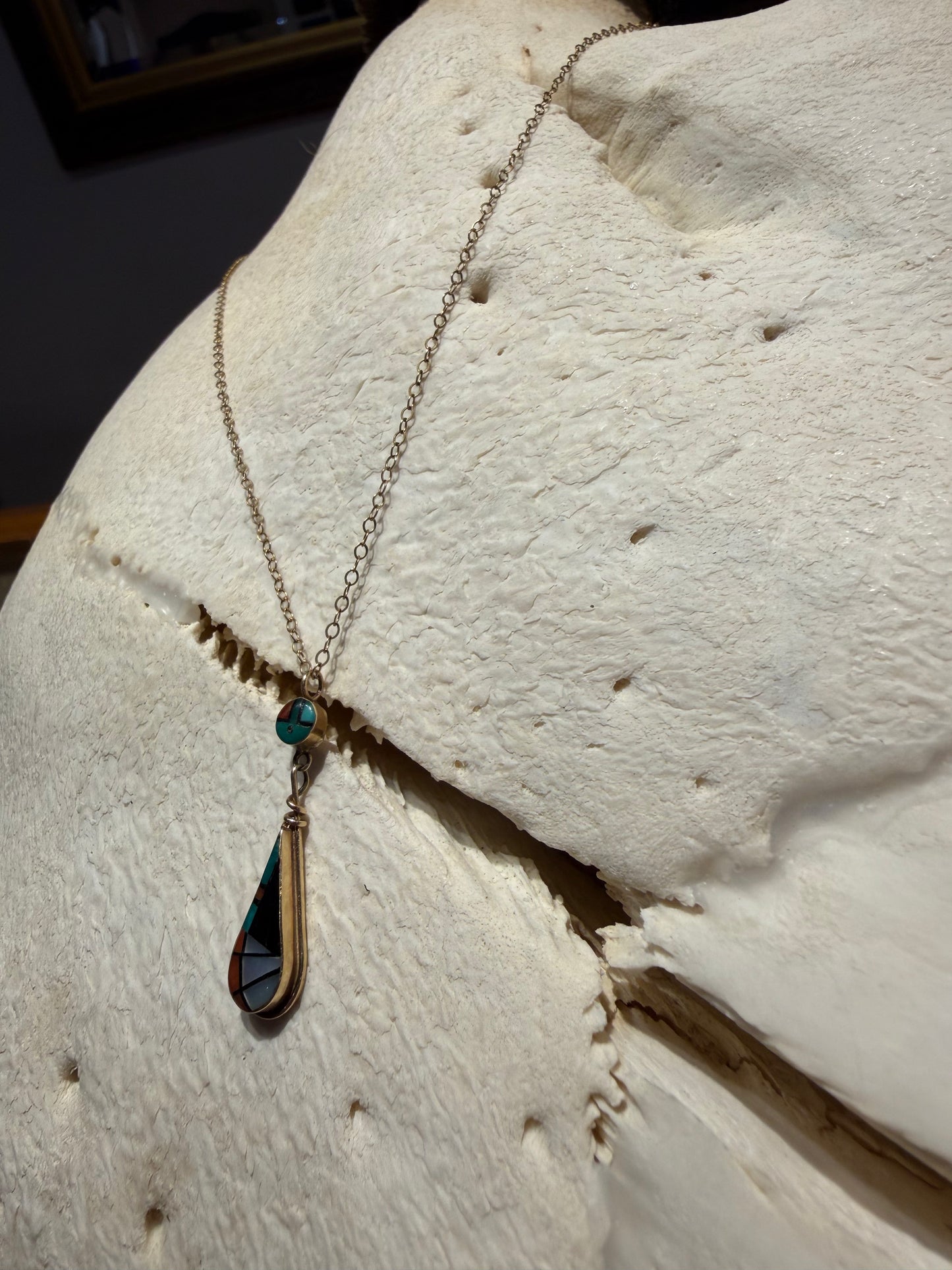 Zuni Teardrop Pendant Necklace