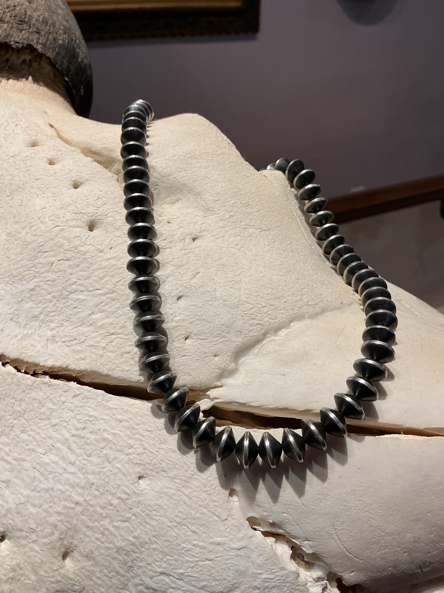 8mm Saucer Silver Pearls