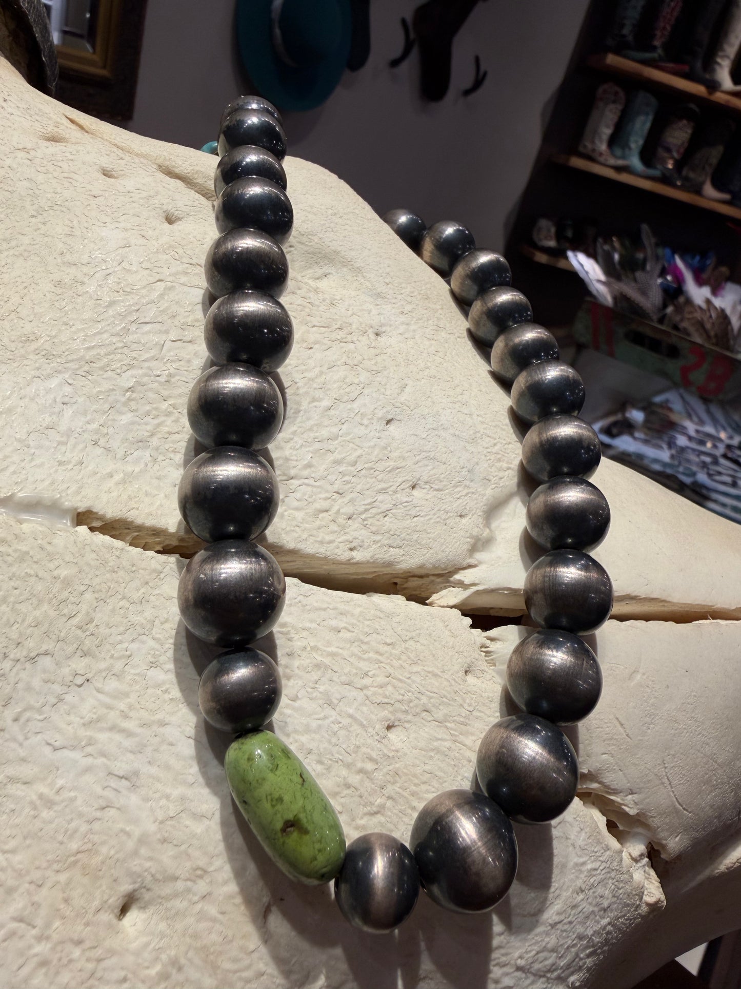 Lisa Chavez 18" Silver Pearls With Gaspeite