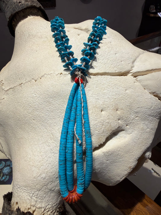 Turquoise and Shell Heishi - 2 Strand Necklace
