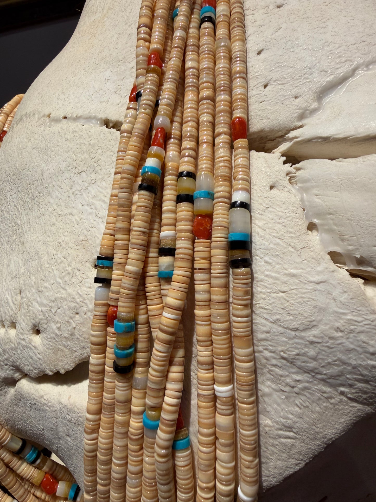 Necklace- Vintage 1960's 10 Strand Kewa Heishi 16"