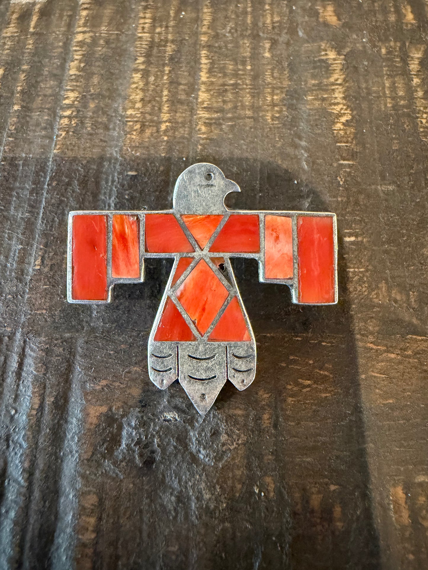 Rising Bird Red/Orange Hat Pin