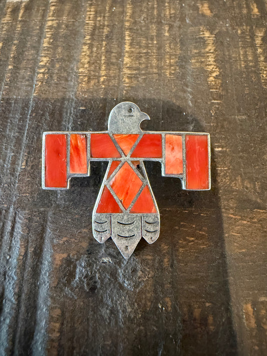 Rising Bird Red/Orange Hat Pin