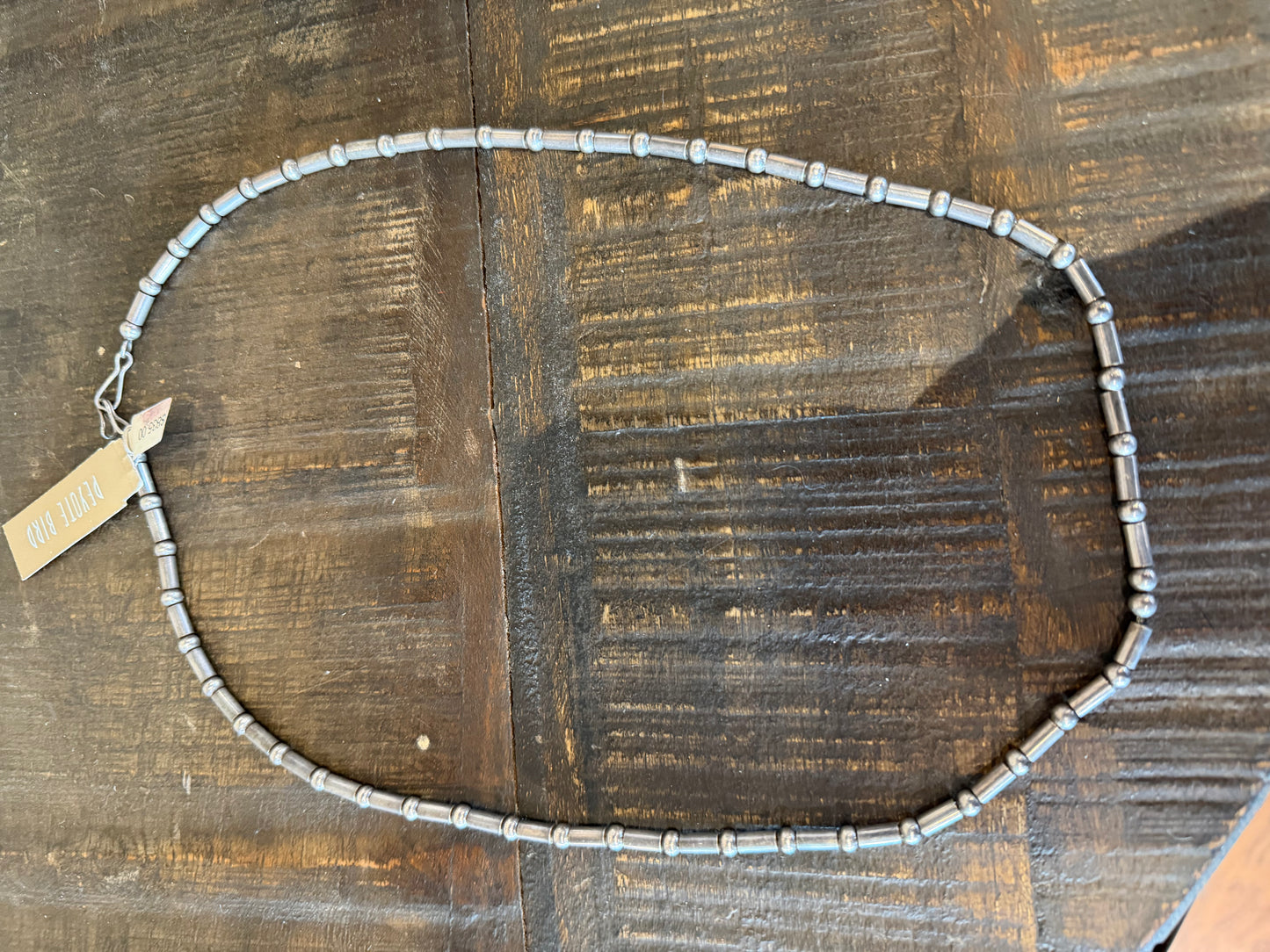Necklace- Navajo Cylindrical Sterling Beads