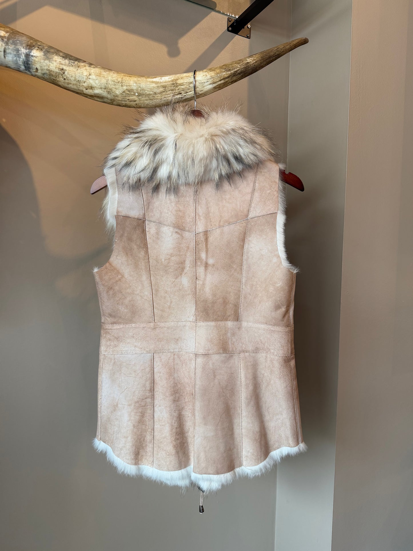 Shearling/Fox Vest - Beige