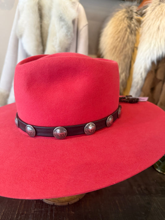 Lampman Buffalo Nickel Hatband with Braided Leather Ends - Brown