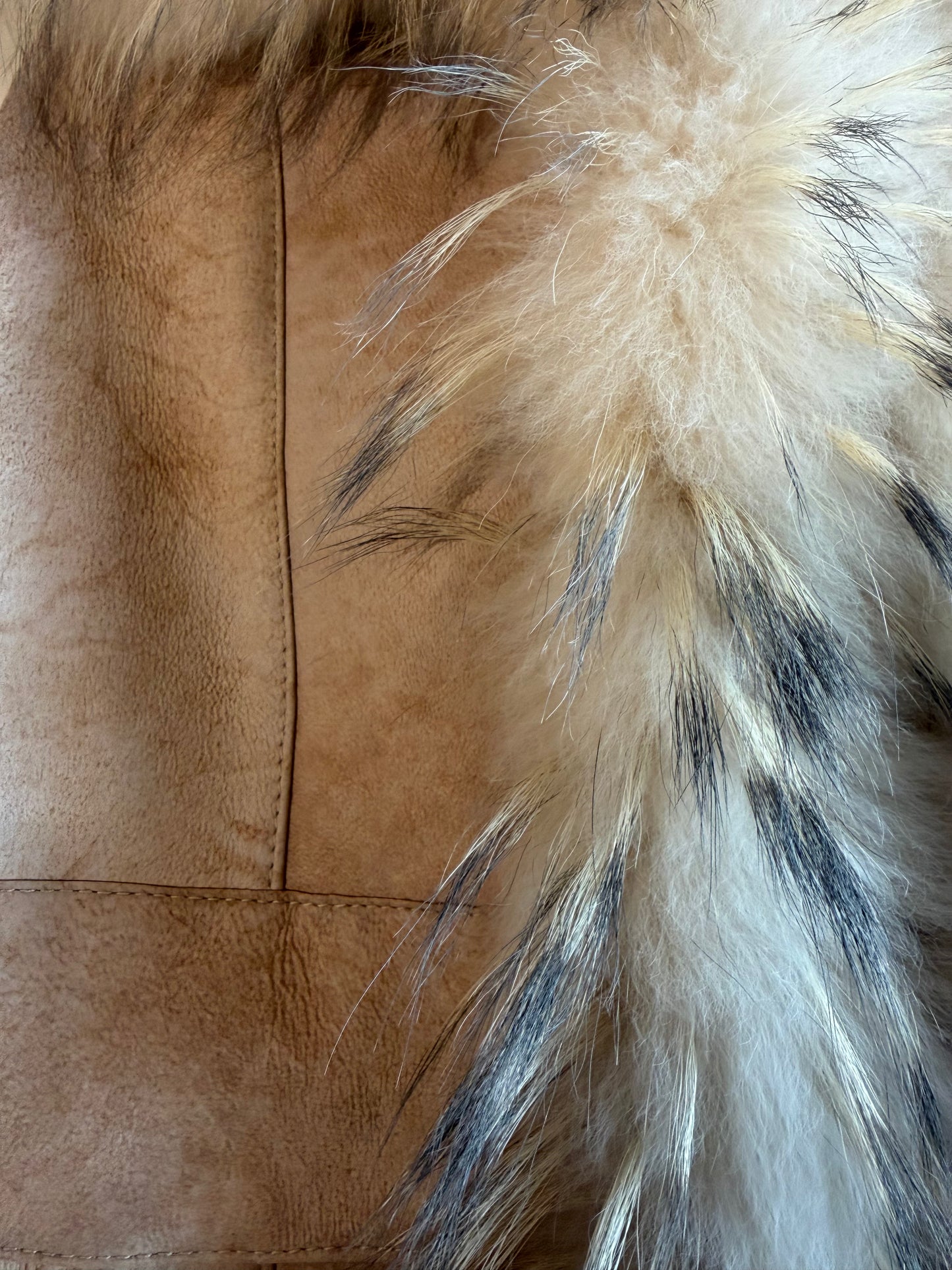 Shearling/Fox Vest - Beige