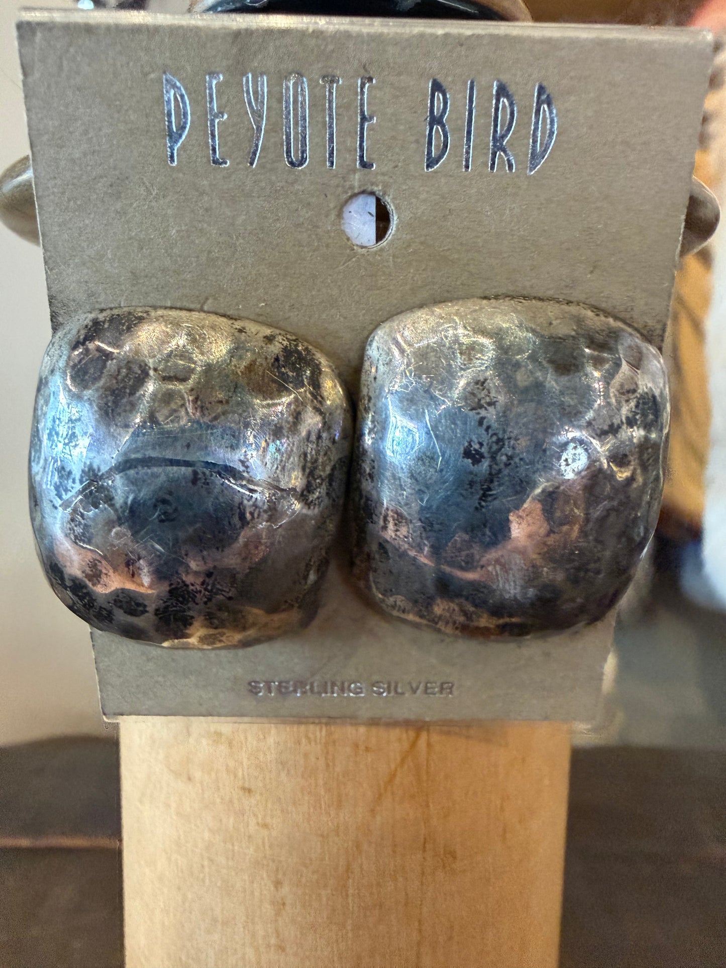 Large Hammered Sterling Silver Clip-on Earrings