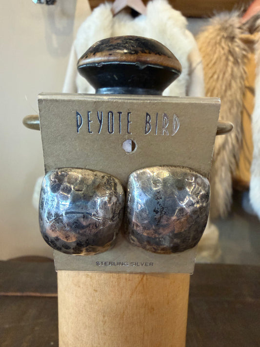 Large Hammered Sterling Silver Clip-on Earrings