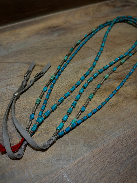 Turquoise and Silver Bead PB Hat Band