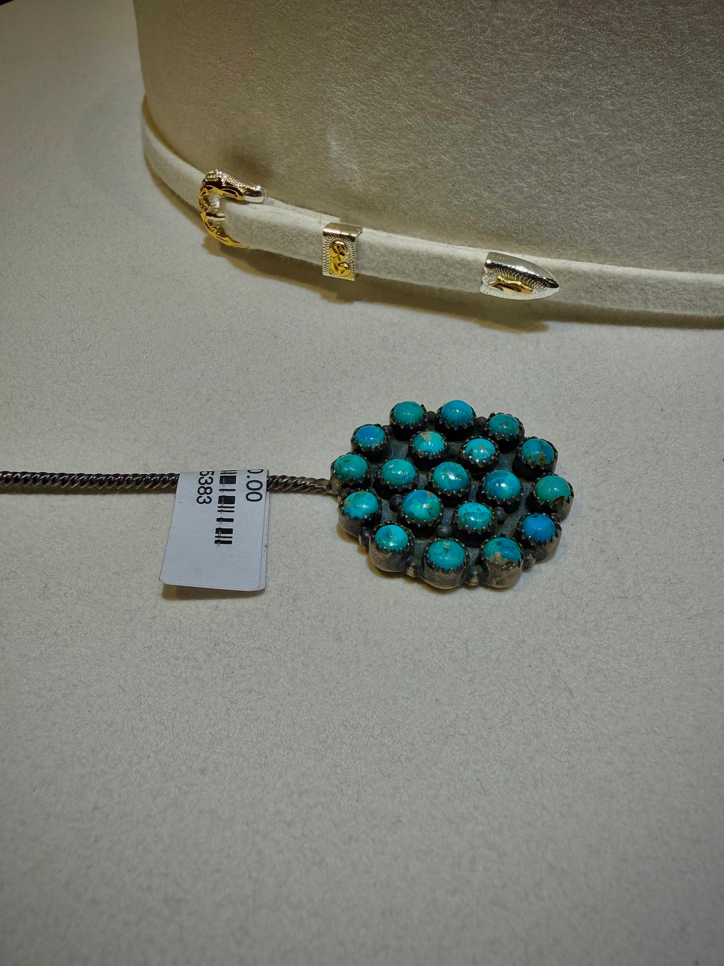 Hat Pin- Kingman Turquoise Zuni Sterling Silver