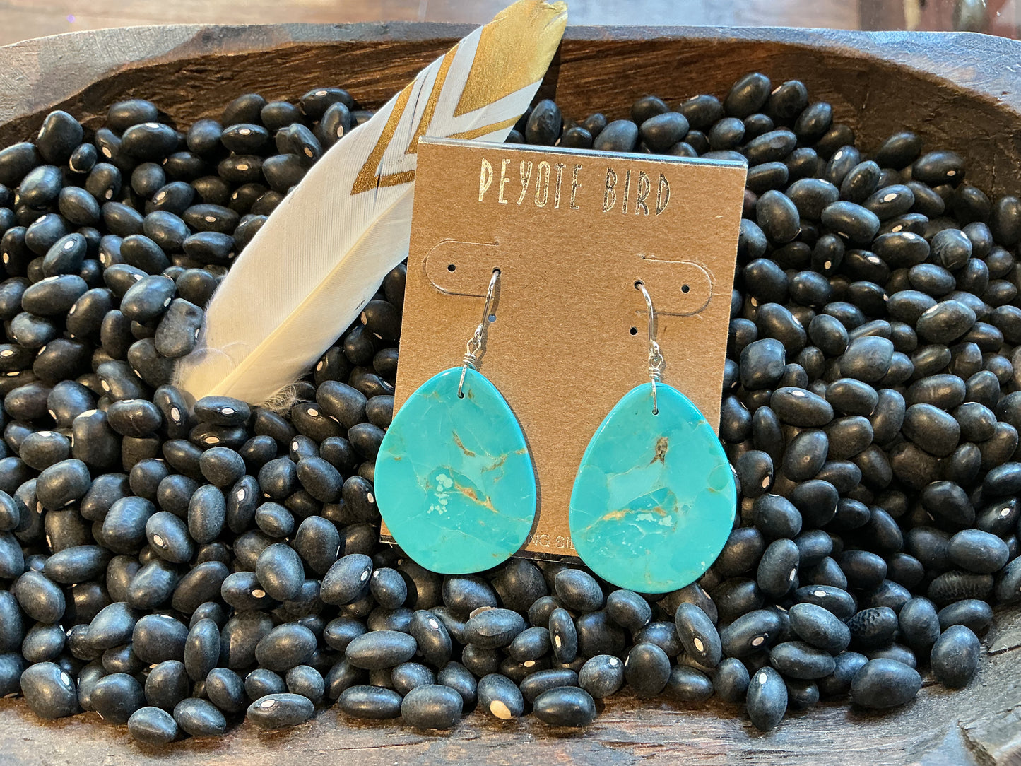 Jennifer Medina Native Turquoise Slab Earrings