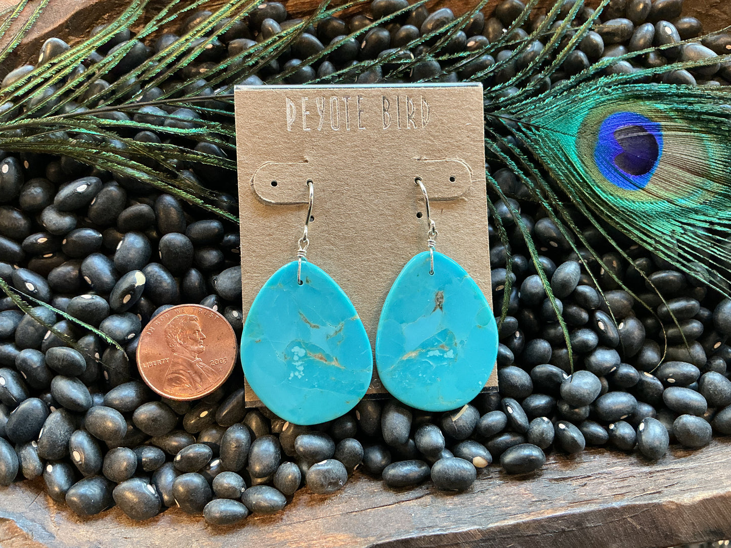Jennifer Medina Native Turquoise Slab Earrings