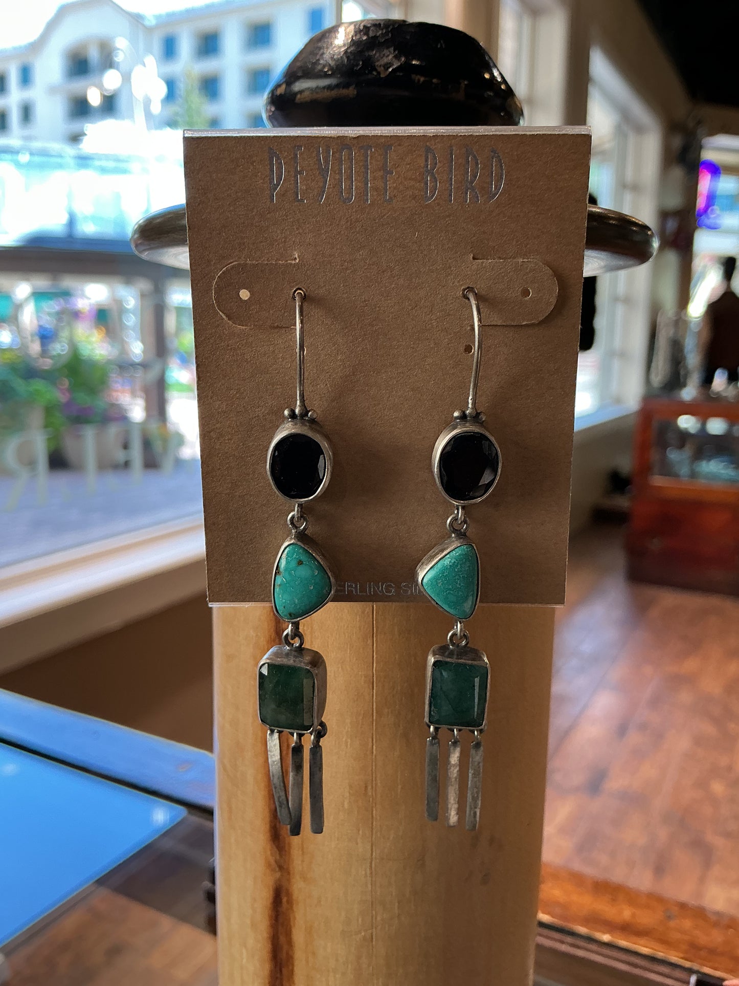 Three-Stone Stacked Silhouette Earrings