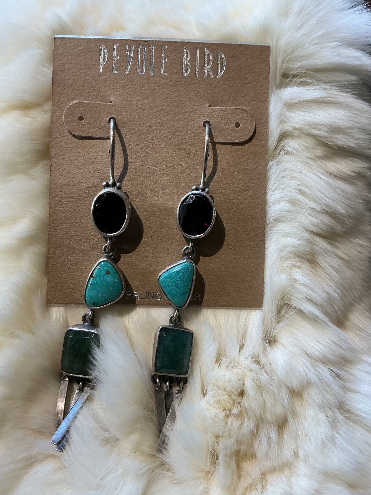 Three-Stone Stacked Silhouette Earrings