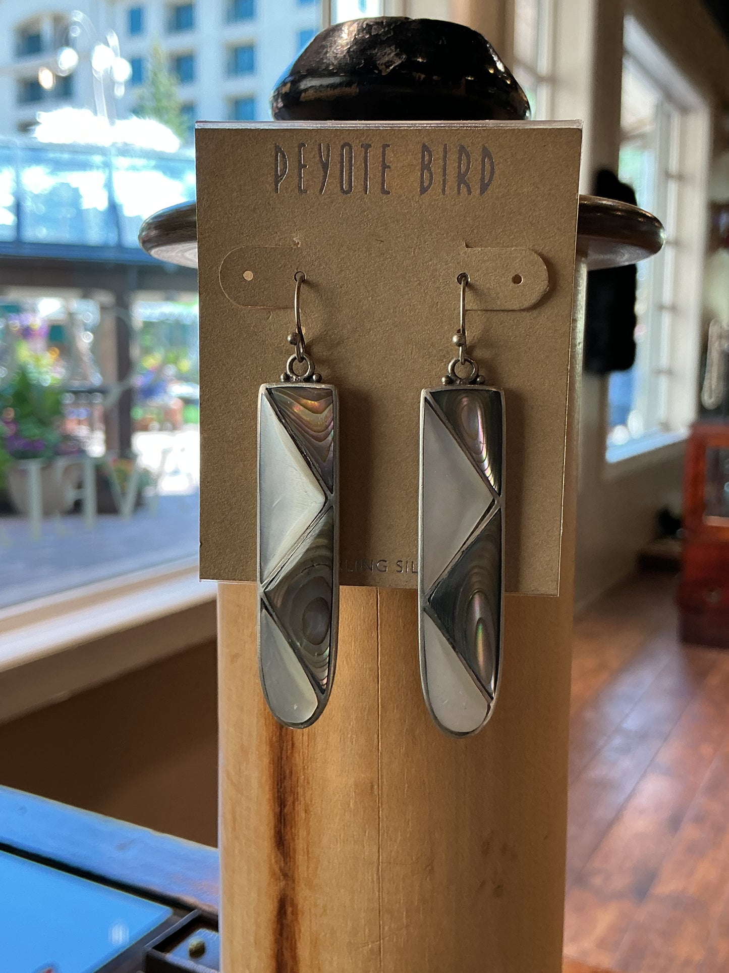 Chevron Shell Drop Earrings