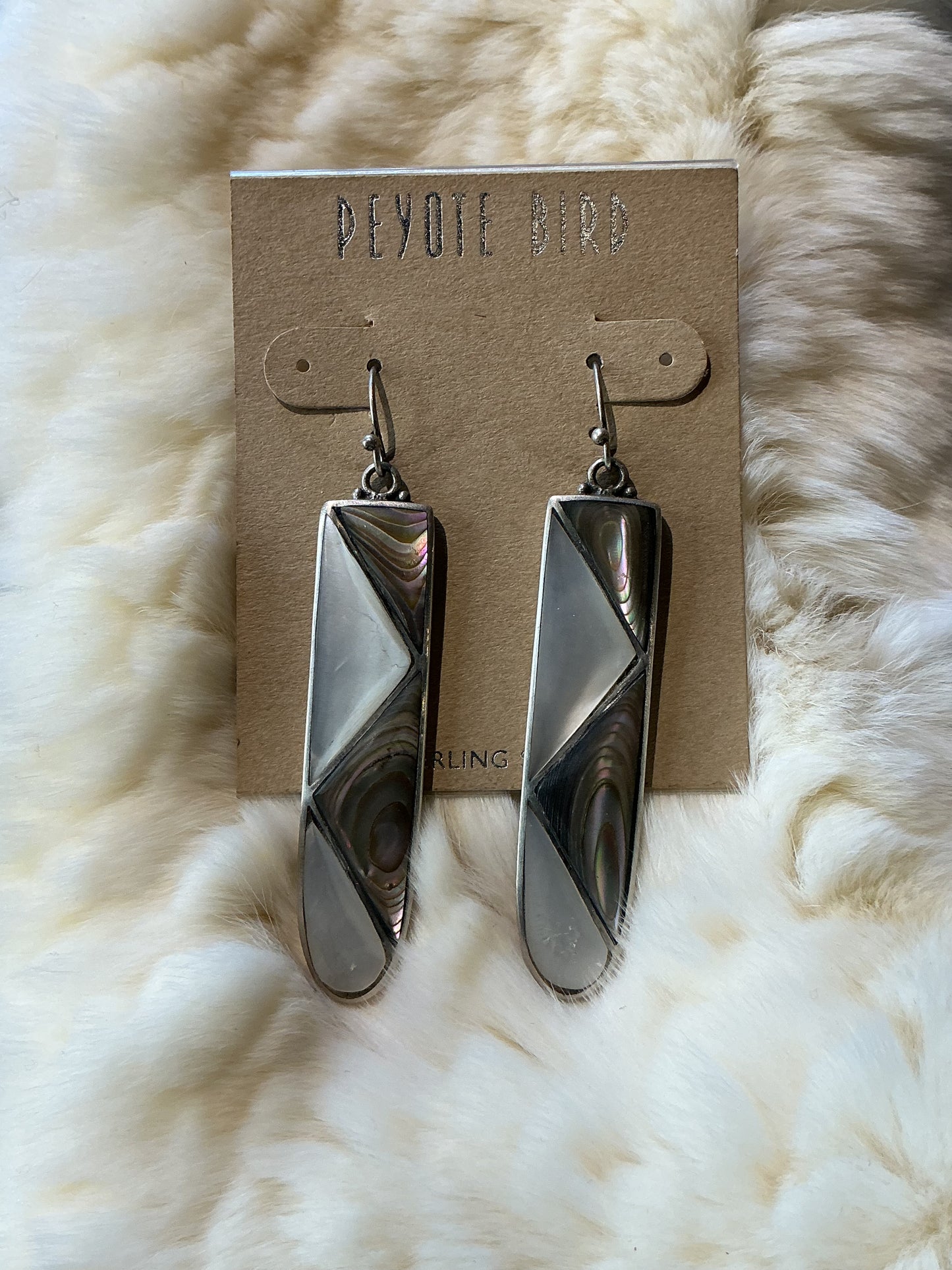 Chevron Shell Drop Earrings