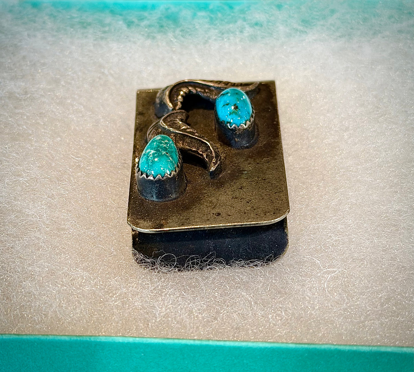 2 stone Turquoise Money Clip