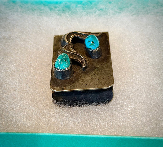 2 stone Turquoise Money Clip