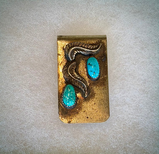 2 stone Turquoise Money Clip
