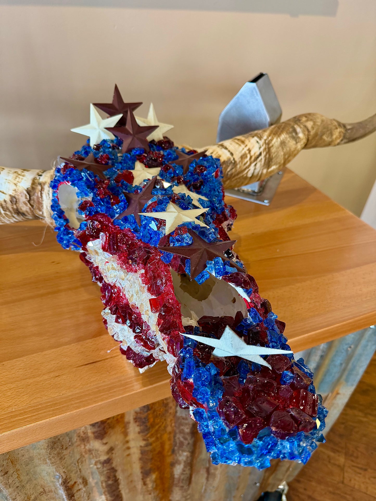 Star Spangled-Long Horn Skull