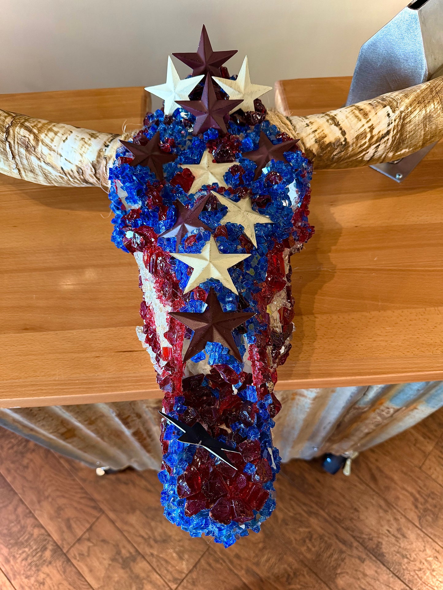 Star Spangled-Long Horn Skull