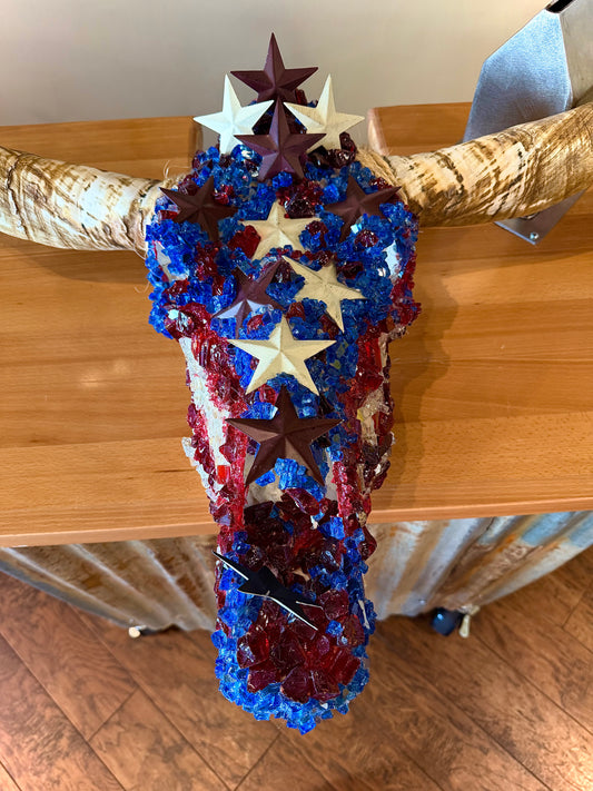Star Spangled-Long Horn Skull