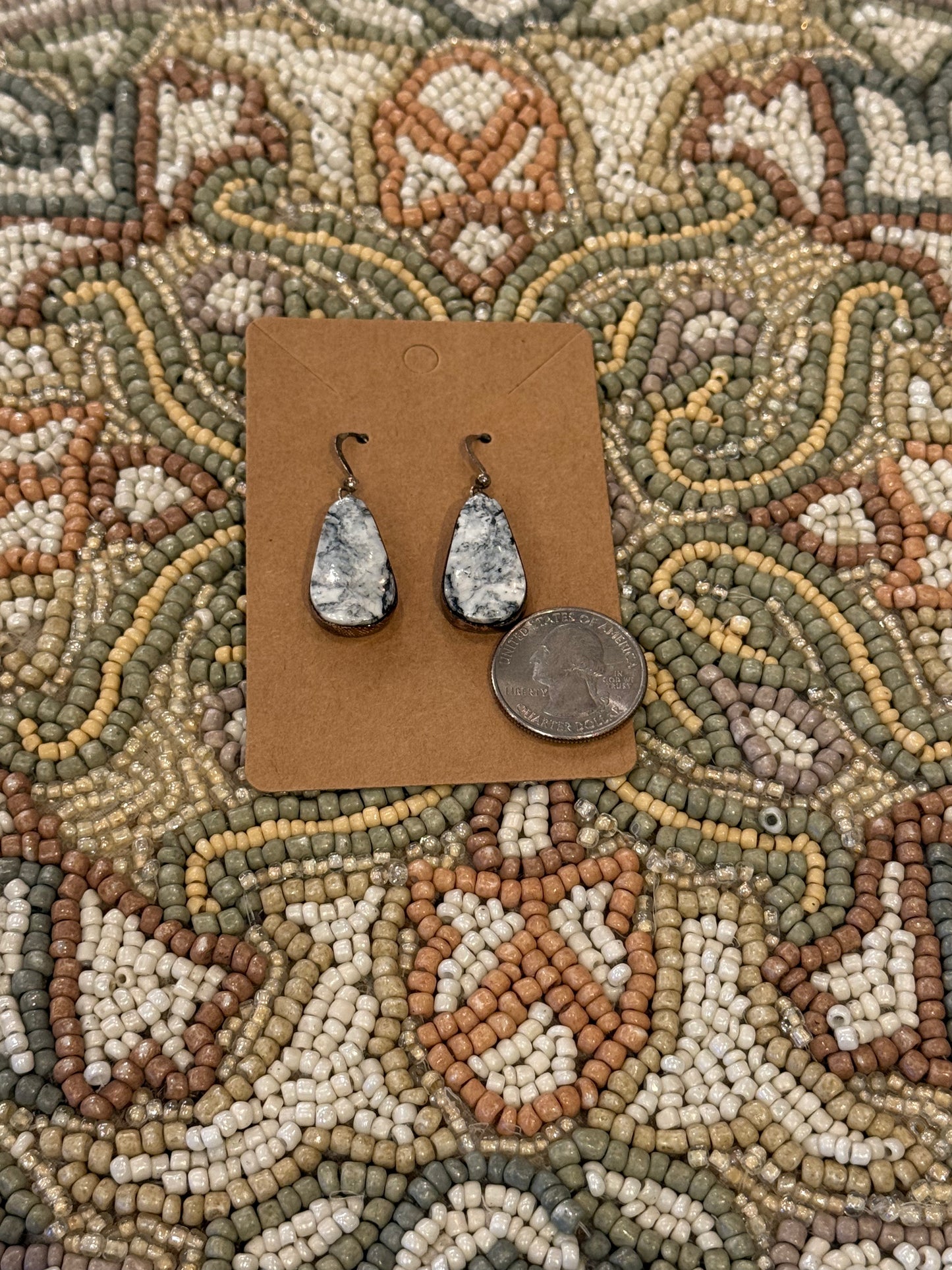 White Buffalo Droplet Earrings