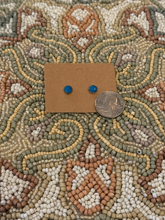 Deep Turquoise Stud Earrings