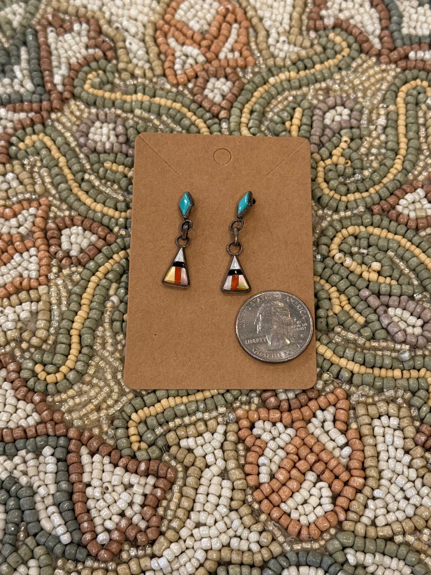 Multi-Stone Zuni Dangle Earrings