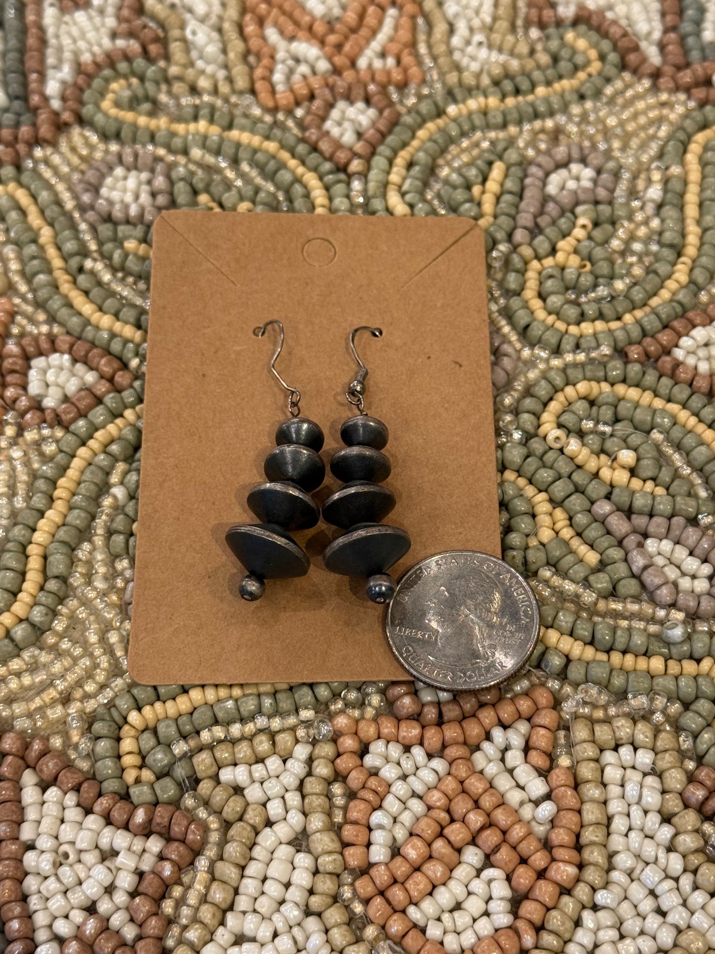Stacked Navajo Saucer Earrings