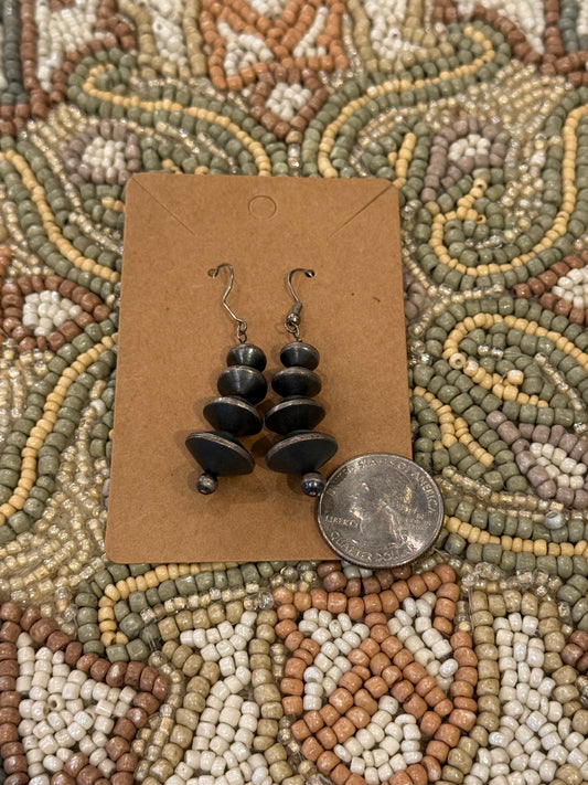 Stacked Navajo Saucer Earrings