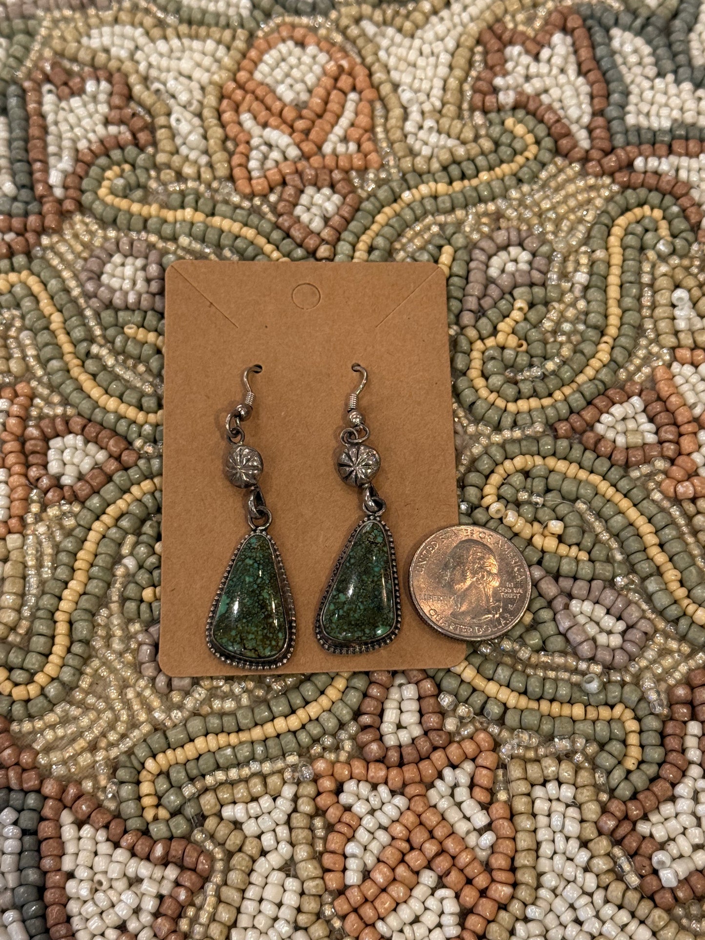 Birds-Eye Carico Lake Dangles with Peyote Button by Annie Hoskins