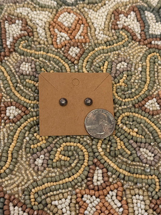 Tiny Sterling Stud Earrings with Etching