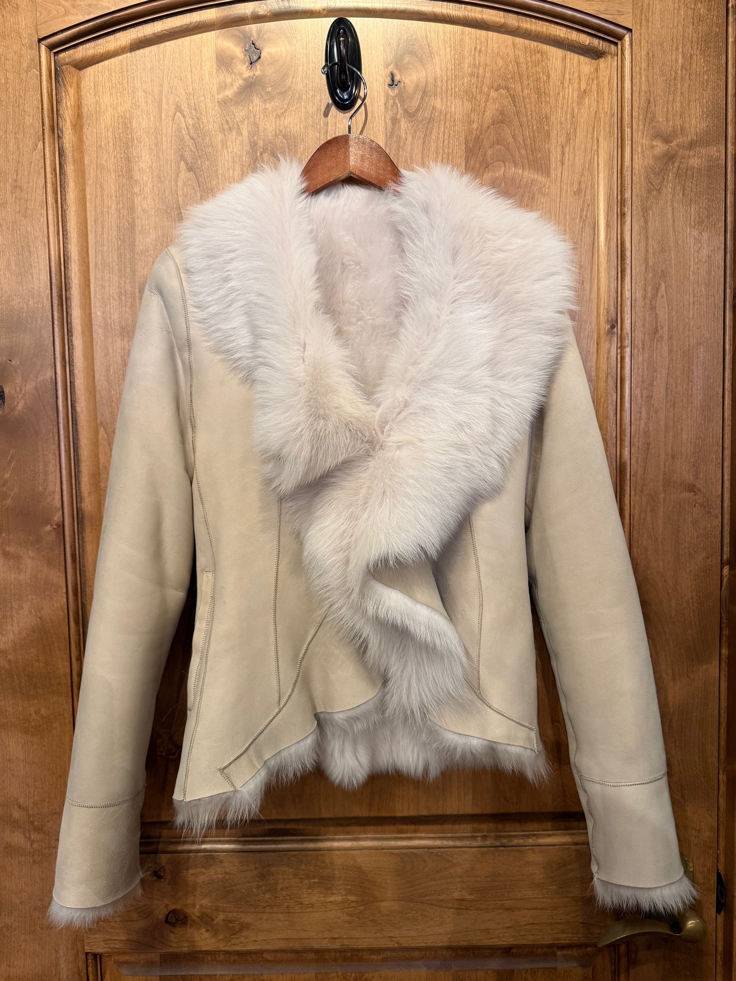 Shearling Bolero Jacket - Sugar
