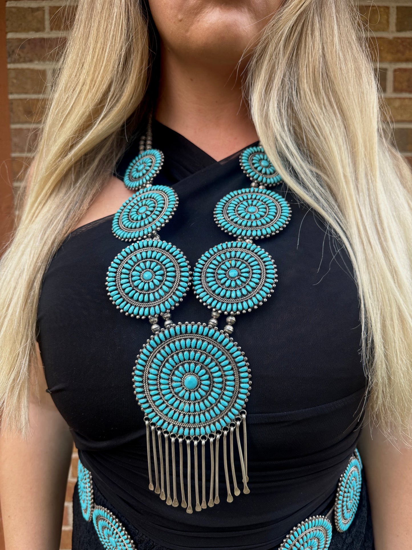 Statement Zuni Turquoise and Sterling Silver Set