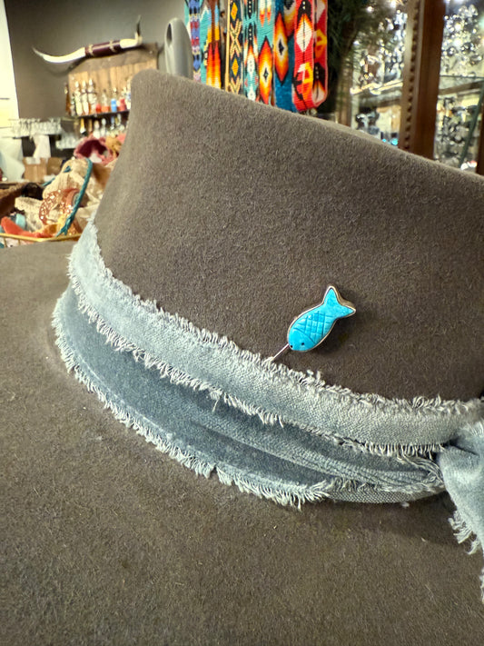 Hat Pin- Turquoise Fish
