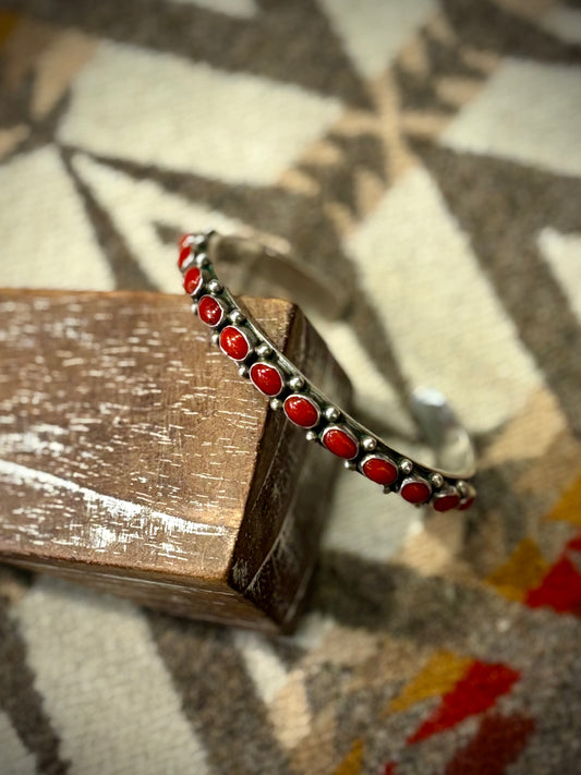 Thin Vintage Coral Cuff