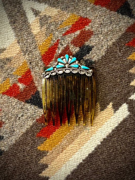 Turquoise Needle Point Hair Fork