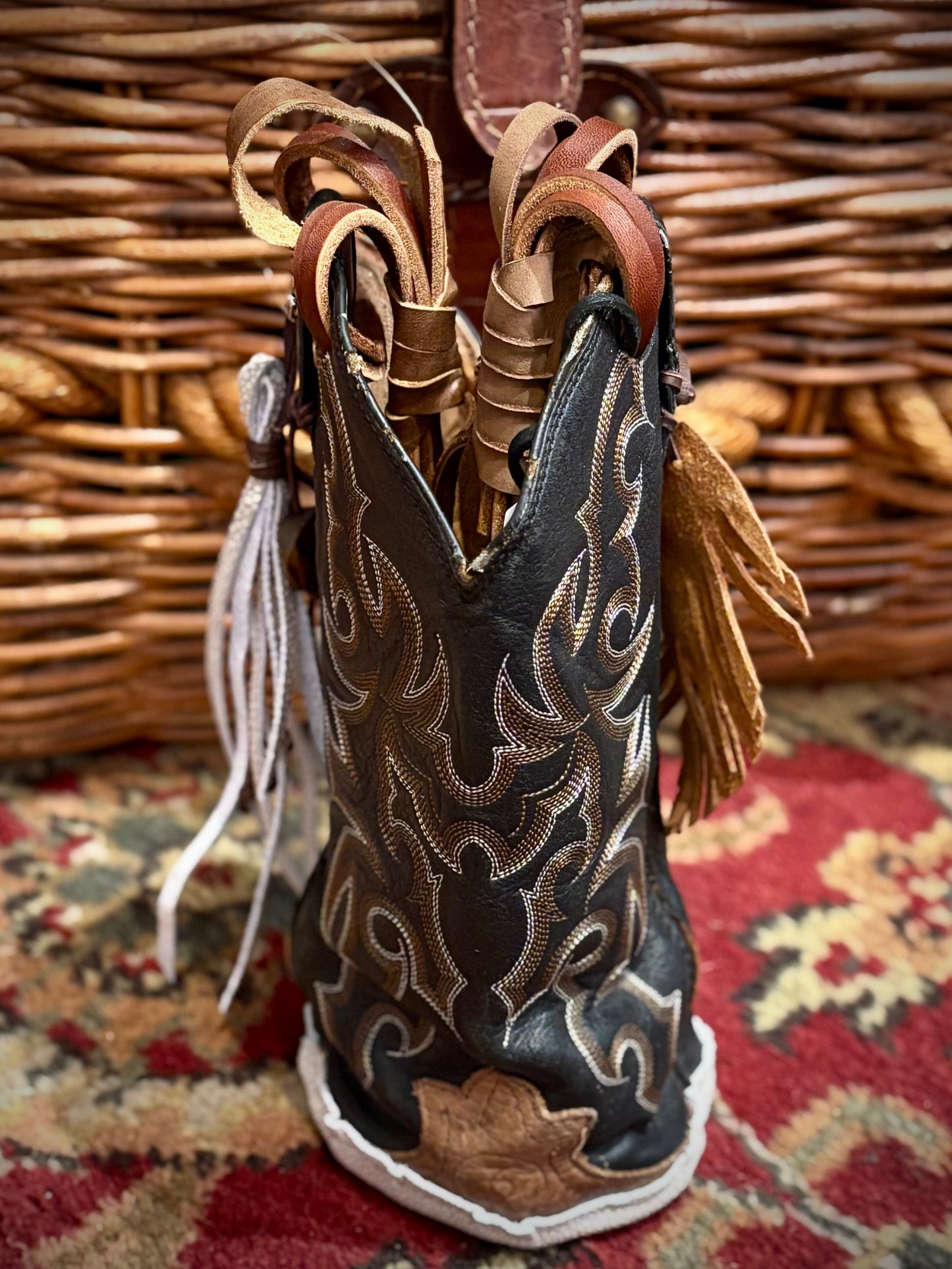 Cowboy Boot Wine Tote- Trulli Leathers