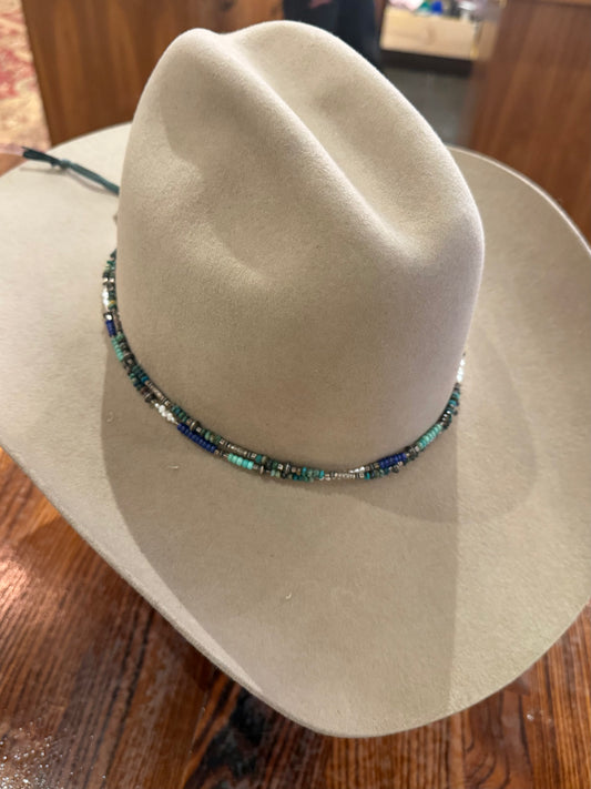 Turquoise Sterling Blue Bead Hat Band