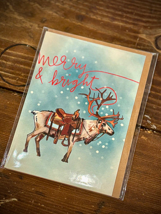 Merry and Bright Reindeer Card