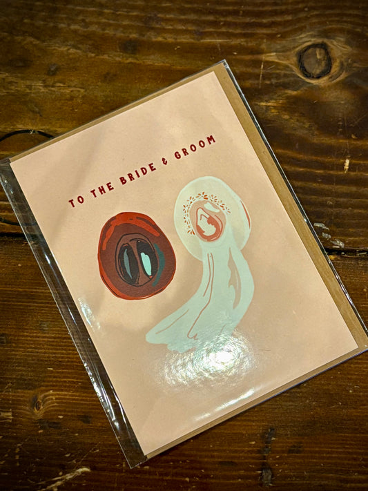 Bride and Groom Cowboy Hat Card