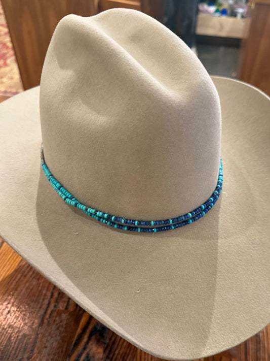 Turquoise Lapis Sterling Bead Hat Band