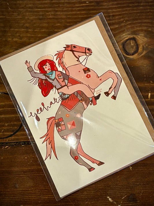 Yeehaw Cowgirl Card