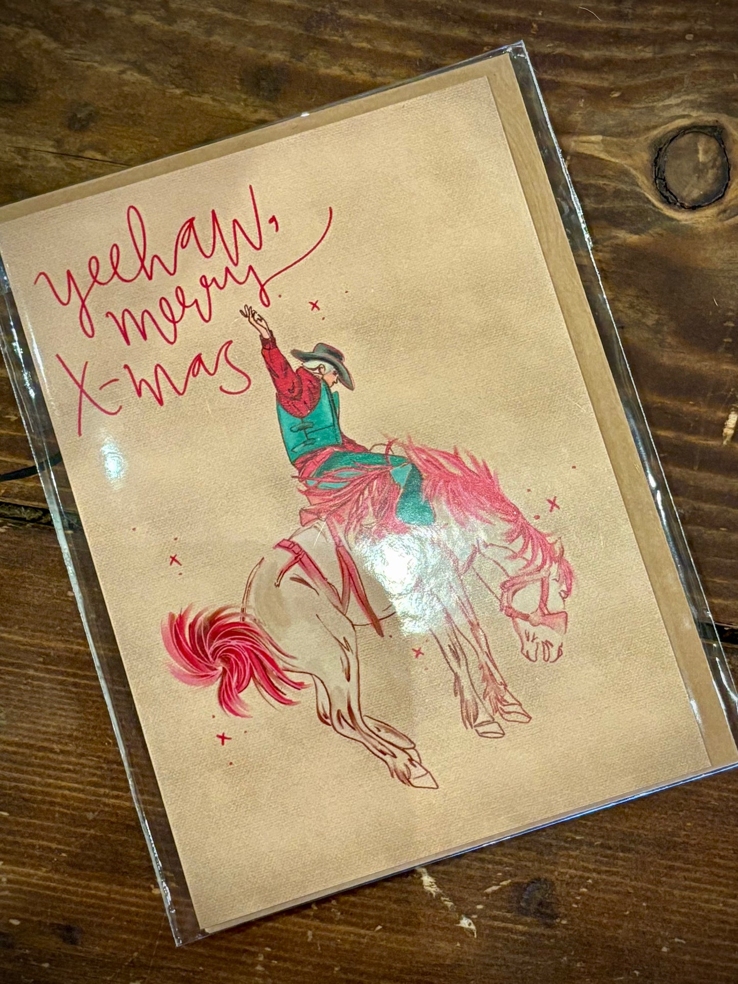 Bucking Bronco Christmas Card