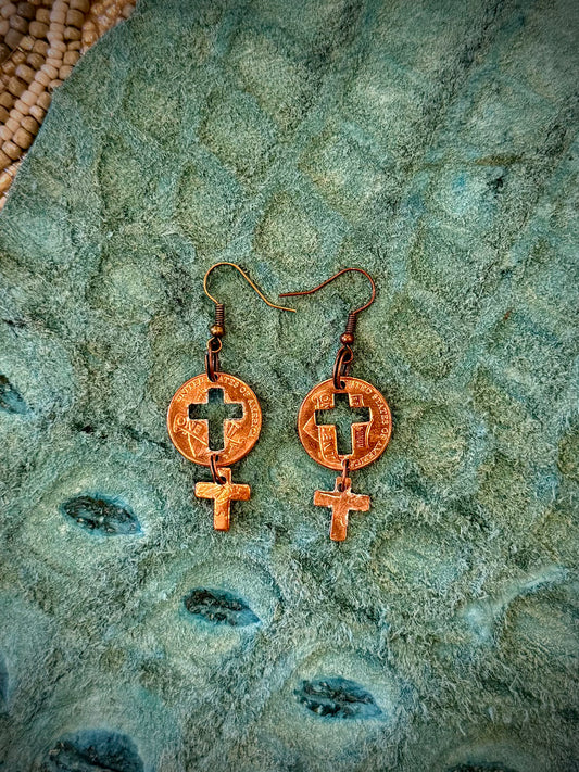 Penny Cross Earrings