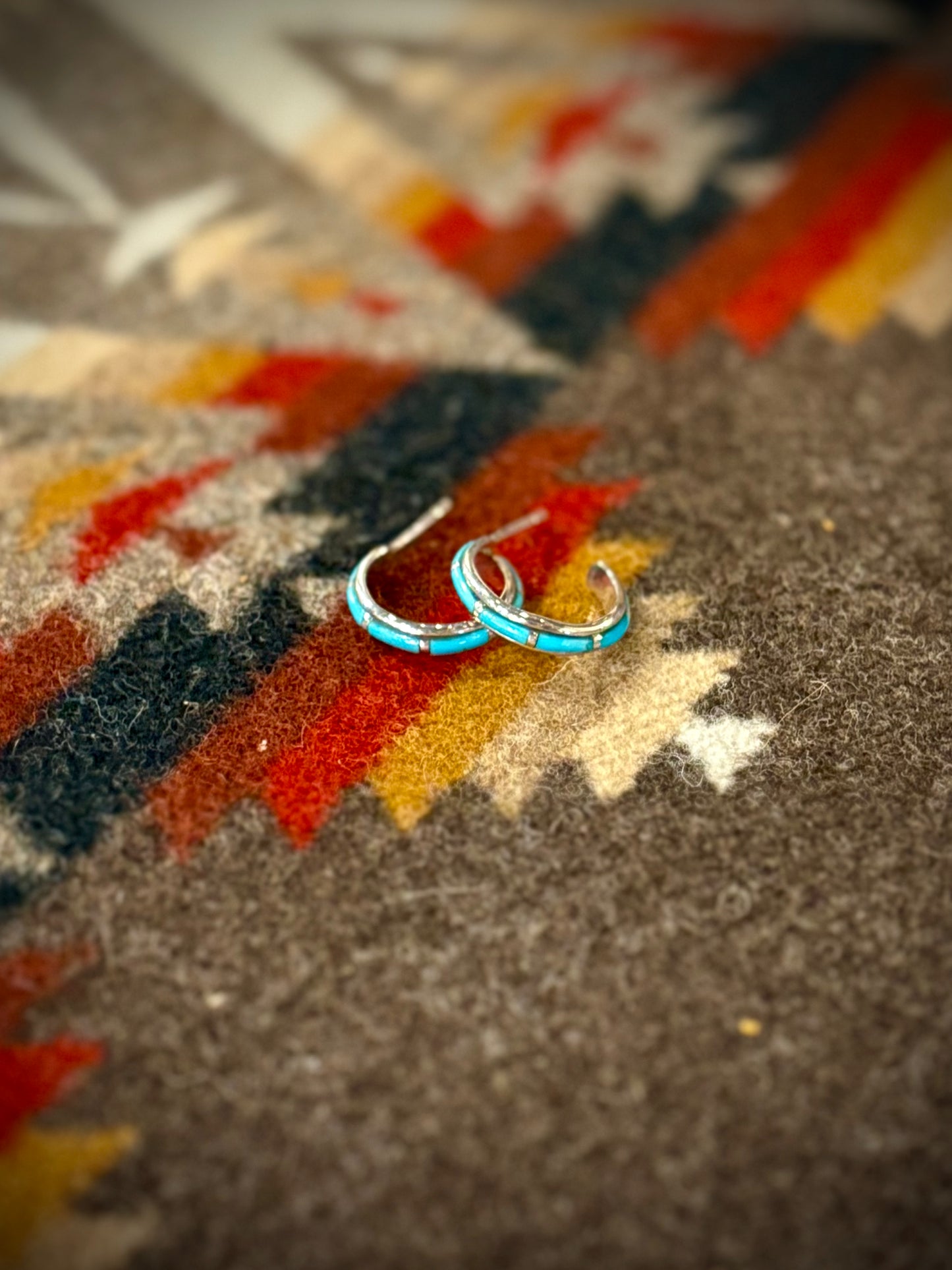 Small Turquoise Hoop Earrings