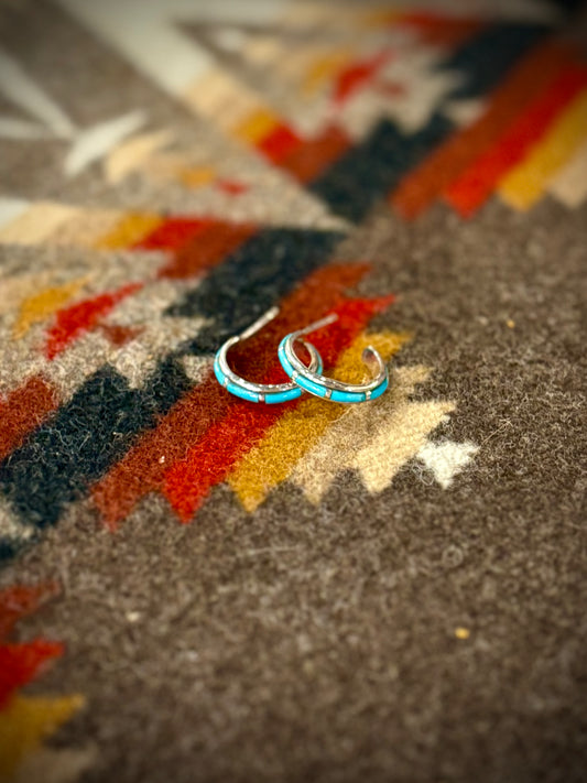 Small Turquoise Hoop Earrings